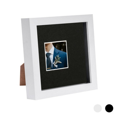Nicola Spring 3D Box Photo Frame6 X 6" With 2 X 2" MountWhite/black from B&Q