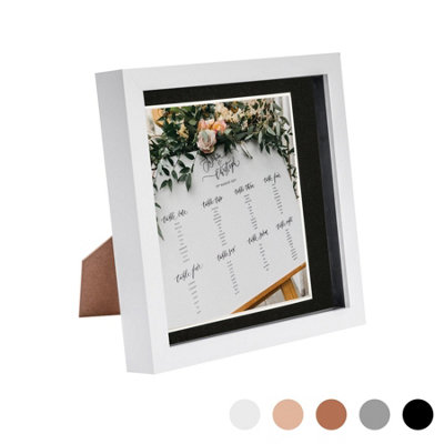 Nicola Spring 8 X 8" Photo FrameWhite/black Mount3D Photo Frame Picture Frame Box Portrait Display Case (6 X 6" Mount) from B&Q