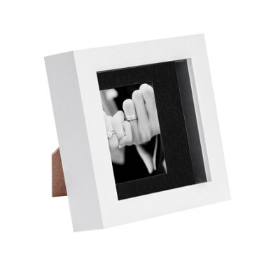 Nicola Spring 4 X 4" Photo FrameWhite/black Mount3D Photo Frame Picture Frame Box Portrait Display Case (12.5 X 12.5Cm) from B&Q