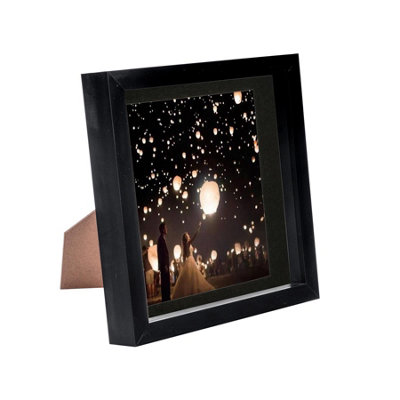 Nicola Spring 3D Box Photo Frame - 8 X 8" With 6 X 6" Mount - / Black