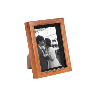 Nicola Spring 5 X 7" Photo FrameDark Wood/black Mount3D Photo Frame Picture Frame Box Portrait Display Case (20 X 15Cm) from B&Q