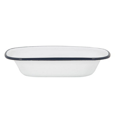 Argon Tableware White Enamel Pie Dish20CmNavy from B&Q