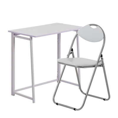 Harbour Housewares Deluxe Folding Wooden Desk & Chair Set - / Lilac