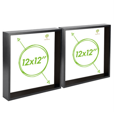 Nicola Spring 3D Deep Box Photo Frames12 X 12"BlackPack Of 2 from B&Q