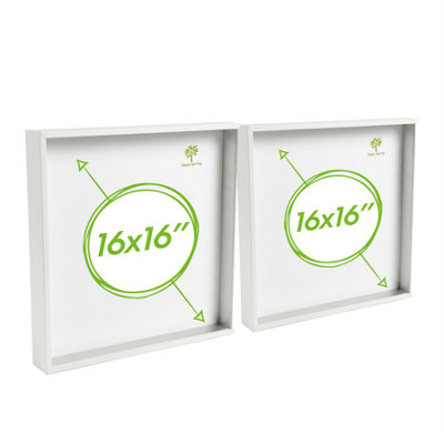 B&Q -  3D Deep Box Photo Frames16 X 16"WhitePack Of 2