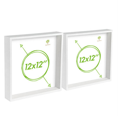 B&Q -  3D Deep Box Photo Frames12 X 12"WhitePack Of 2