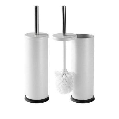 Harbour Housewares Unisex Off-White 2X Round Toilet Brushes With Holder - Non Slip Cleaning Brush Set In - Image 4