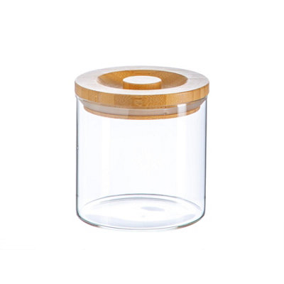 Argon Tableware Scandi Storage Jar With Wooden Lid - 550Ml