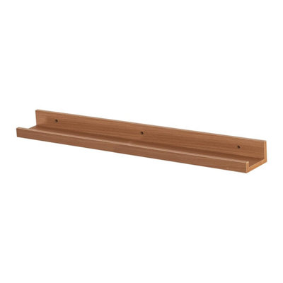 B&Q -  Floating Picture Ledge Wall ShelfBrownPhoto Gallery Bookshelf Wall Shelves Floating Shelves 57Cm