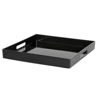 Argon Tableware 6X Serving Trays33CmBlack Square Tray Metallic Decorative Breakfast Tray Melamine Food Tray from B&Q