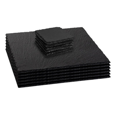 B&Q -  12 Piece Square Slate Placemats & Coasters Set