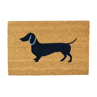 Nicola Spring Coir Door Mat60 X 40CmSausage DogIndoor Outdoor Floor Mat Dirt Trapper Rug Non Slip Backing Doormat from B&Q
