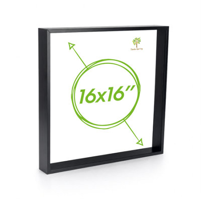 Nicola Spring 3D Deep Box Photo Frame - 16 X 16" - Black