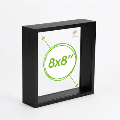 Nicola Spring 8 X 8" Deep Photo FrameBlack3D Deep Box Picture Frame Portrait Display Case (22.5 X 22.5Cm) from B&Q