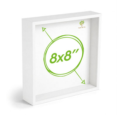 Nicola Spring 8 X 8" Deep Photo FrameWhite3D Deep Box Picture Frame Portrait Display Case (22.5 X 22.5Cm) from B&Q