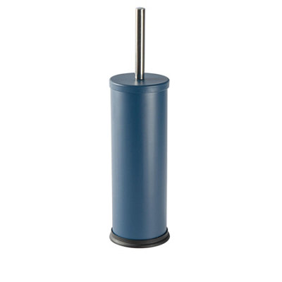 Harbour Housewares Round Toilet Brush - Matt Blue - Stainless Steel/Plastic - 30cm - Image 5