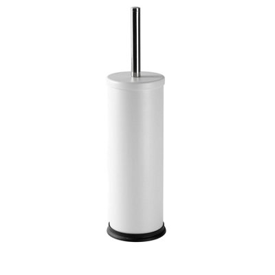 Harbour Housewares White Matt Round Stainless Steel Toilet Brush & Holder - Image 5
