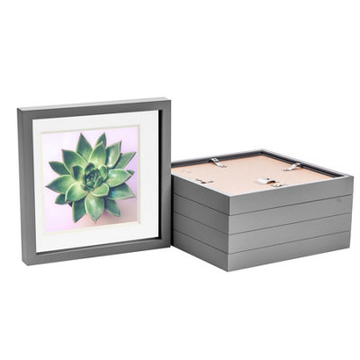 Nicola Spring 10 X 10" Photo FramesGrey/white Mount3D Picture Frame Box Portrait Display Case (53 X 53Cm) Set Of 5 from B&Q