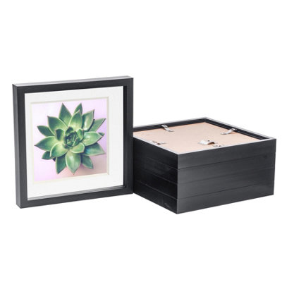 Nicola Spring 10 X 10" Photo FramesBlack/white Mount3D Picture Frame Box Portrait Display Case (53 X 53Cm) Set Of 5 from B&Q
