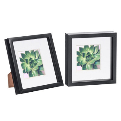 Nicola Spring 8 X 8" Photo FramesBlack/white Mount3D Picture Frame Box Portrait Display Case (22.5 X 22.5Cm) Set Of 2 from B&Q