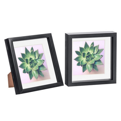 Nicola Spring 8 X 8" Photo FramesBlack/white Mount3D Picture Frame Box Portrait Display Case (22.5 X 22.5Cm) Set Of 2 from B&Q