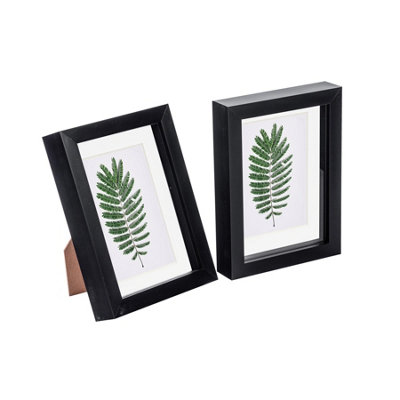 Nicola Spring 5 X 7" Photo FramesBlack/white Mount3D Picture Frame Box Portrait Display Case (20 X 15.5Cm) Set Of 2 from B&Q
