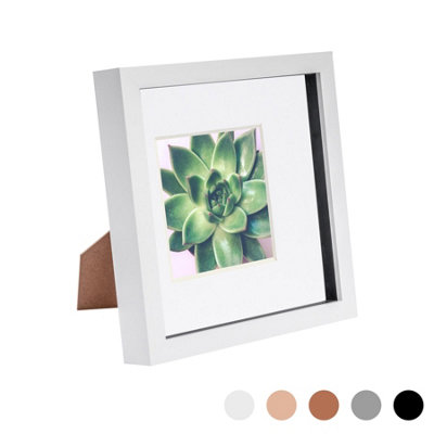 Nicola Spring 8 X 8" Photo FrameWhite/white Mount3D Photo Frame Picture Frame Box Portrait Display Case (22.5 X 22.5Cm) from B&Q