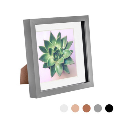 Nicola Spring 8 X 8" Photo FrameGrey/white Mount3D Photo Frame Picture Frame Box Portrait Display Case (22.5 X 22.5Cm) from B&Q