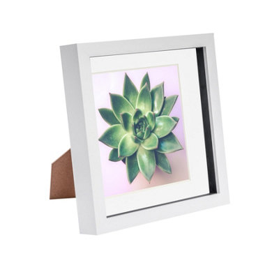 Nicola Spring 8 X 8" Photo FrameWhite/white Mount3D Photo Frame Picture Frame Box Portrait Display Case (22.5 X 22.5Cm) from B&Q