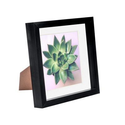 Nicola Spring 8 X 8" Photo FrameBlack/white Mount3D Photo Frame Picture Frame Box Portrait Display Case (22.5 X 22.5Cm) from B&Q
