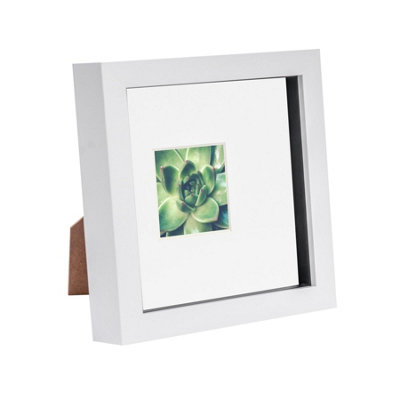 Nicola Spring 3D Box Photo Frame6 X 6" With 2 X 2" MountWhite/white from B&Q