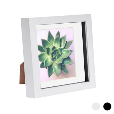 Nicola Spring 3D Box Photo Frame - 6 X 6" With 4 X 4" Mount - / White