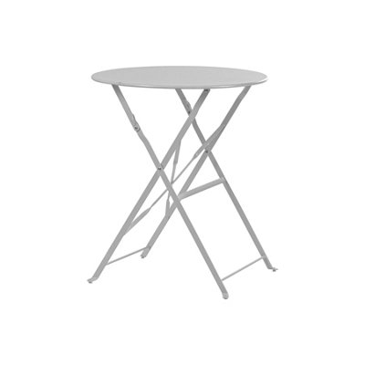 Harbour Housewares Round Metal Folding Patio Bistro Table - 60Cm - White