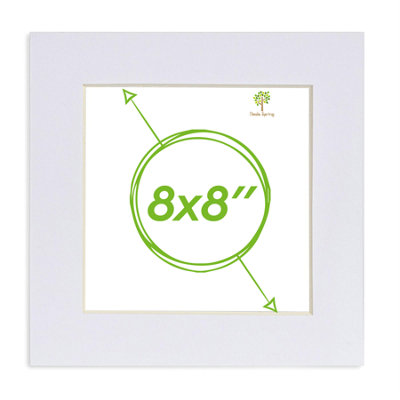 Nicola Spring Picture Mount For 8 X 8" Frame - Photo Size 6 X 6" - White