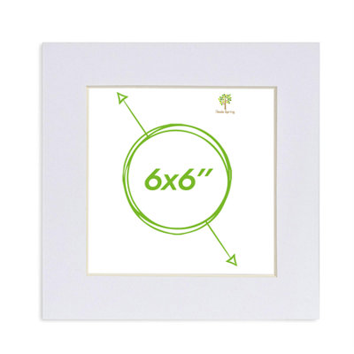 Nicola Spring White Picture Mount For X 6" Frame - Photo X 4" Size 6