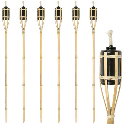 Harbour Housewares Bamboo 113Cm Garden Fire Torches - Pack Of Six - Image 4