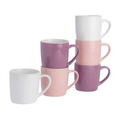 Argon Tableware 350Ml Coloured Coffee Mugs SetGradientGloss Ceramic Stoneware Latte Cappuccino Cups Hot Chocolate Cups from B&Q