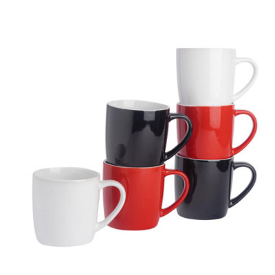 Argon Tableware 350Ml Coloured Coffee Mugs SetLancashireGloss Ceramic Stoneware Latte Cappuccino Cups Hot Chocolate Cups from B&Q