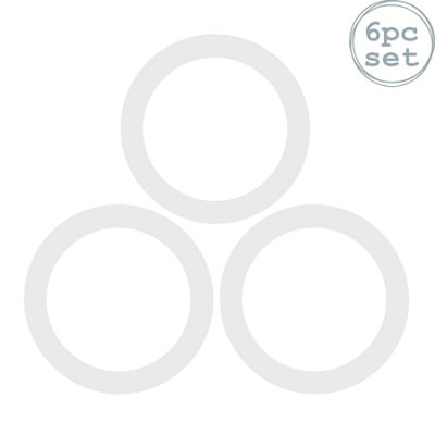 Argon Tableware Glass Storage Jar Seals - Clear - Pack Of 6 Small