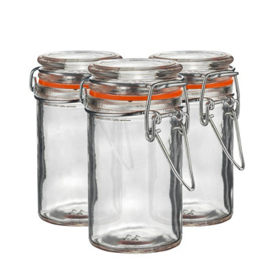 Argon Tableware Glass Storage Jars70Ml/2.5OzSet Of 34 Colour Seals Airtight Kitchen Storage Container Preserving Jar from B&Q