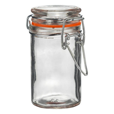 Argon Tableware Orange Glass Storage Jar - Seal 70Ml