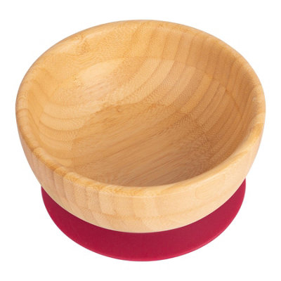 Tiny Dining Bamboo Suction BowlRedNon-Slip Bamboo Self-Feeding Baby Weaning Bowl Infant Dining Tableware from B&Q
