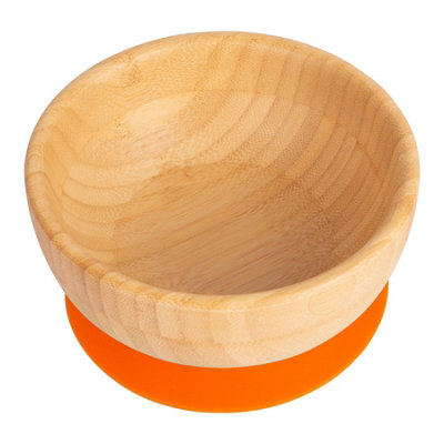 Tiny Dining Bamboo Suction BowlOrangeNon-Slip Bamboo Self-Feeding Baby Weaning Bowl Infant Dining Tableware from B&Q