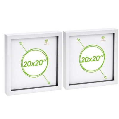 Nicola Spring 3D Box Photo Frames20 X 20"WhitePack Of 2 from B&Q