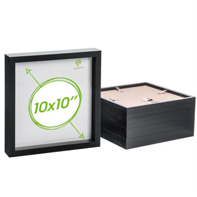 B&Q -  10 X 10" Photo FramesBlack3D Photo Frame Picture Frame Box Portrait Display Case (53 X 53Cm) Set Of 5