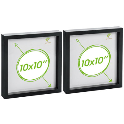 Nicola Spring 3D Box Photo Frames - 10 X 10" - Pack Of 2 Black