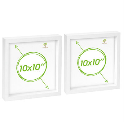 Nicola Spring 3D Box Photo Frames - 10 X 10" - Pack Of 2 White