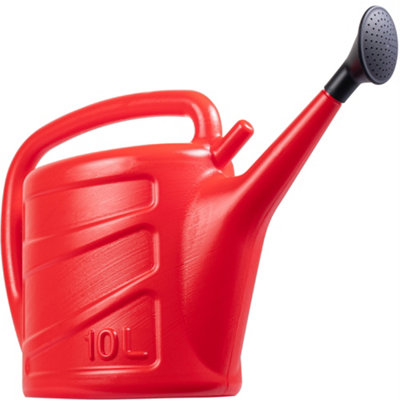 Hardys 10L Watering CanDetachable Rose Head SprinklerLong StemWraparound HandleIndoor Plant & Outdoor GardenRed from B&Q