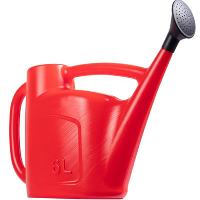 Hardys 6L Watering CanDetachable Rose Head SprinklerLong StemWraparound HandleIndoor Plant & Outdoor GardenRed from B&Q