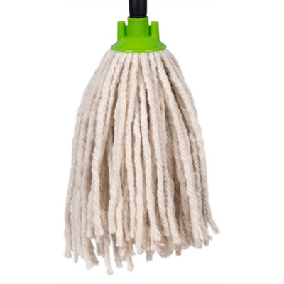 B&Q -  Replacement Mop Head22mm Diameter Screw In SocketColour CodedCotton YarnHigh AbsorptionWet & Dry UseGreen